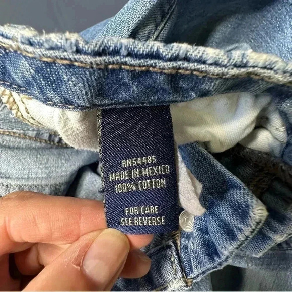 American Eagle Outfitters Womens Jeans 0 Blue Button Closure Distressed Hems - Picture 11 of 14